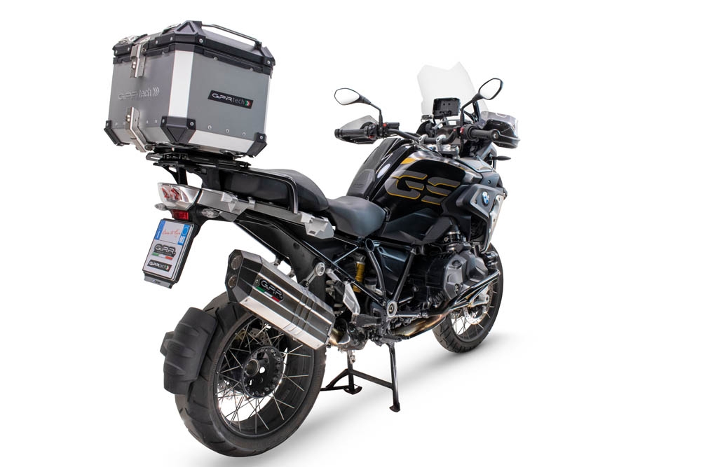 Baúl GPR TECH compatible con  Bmw R 1250 Gs 2021/2024 e5 Baúl Alpi-Tech en aluminio color plata con placa específica incluida Capacidad Litros 55
