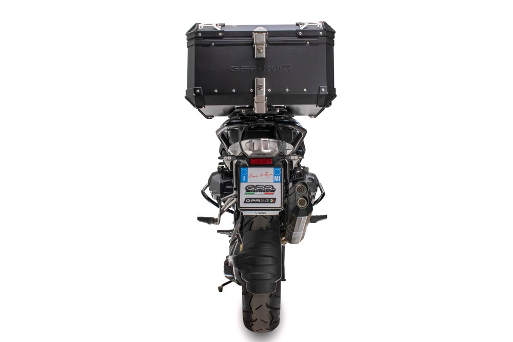Baúl GPR TECH compatible con  Bmw R 1250 Gs 2021/2024 e5 Baúl Alpi-Tech en aluminio, color negro con placa específica incluida Capacidad Litros 45