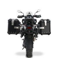 GPR TECH compatible con  Bmw R 1300 GS Adventure 2024/2026 Par de maletas laterales en aluminio color negro con portaequipajes específico Capacidad 38 LT. + 38 LT.