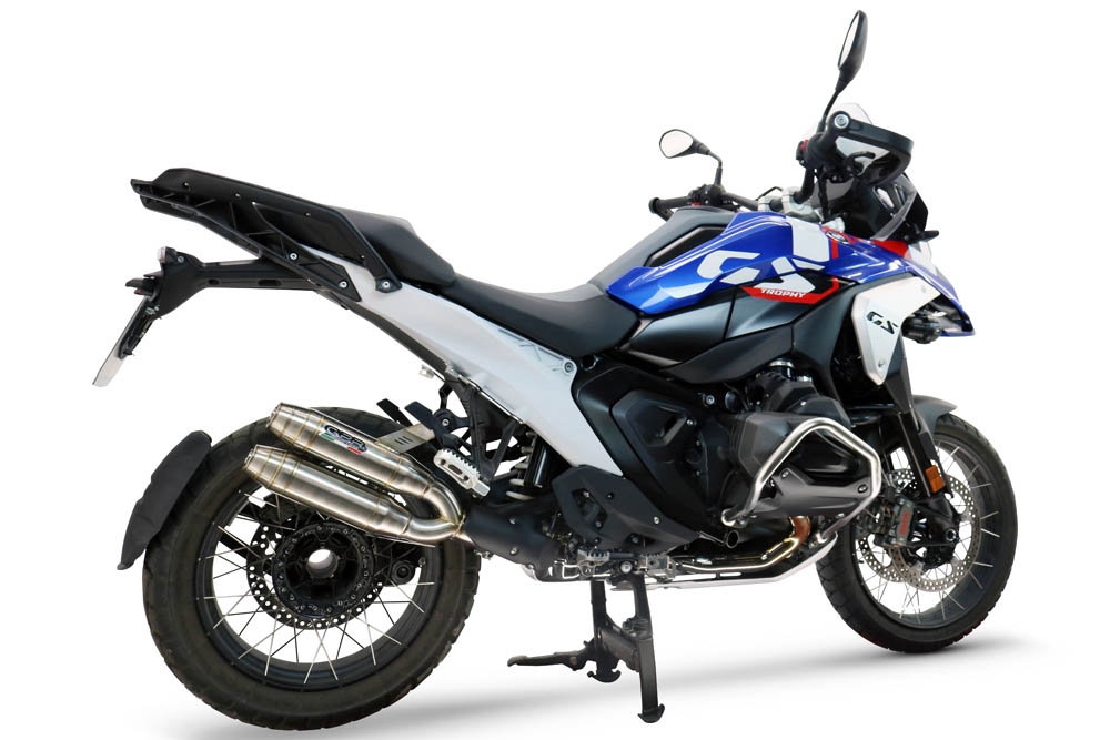GPR escape compatible con  Bmw R 1300 GS Adventure 2024-2026, Deeptone Duplex, Par de terminales de escape homologados, con db killer extraíbles y tubos de conexión específicos 