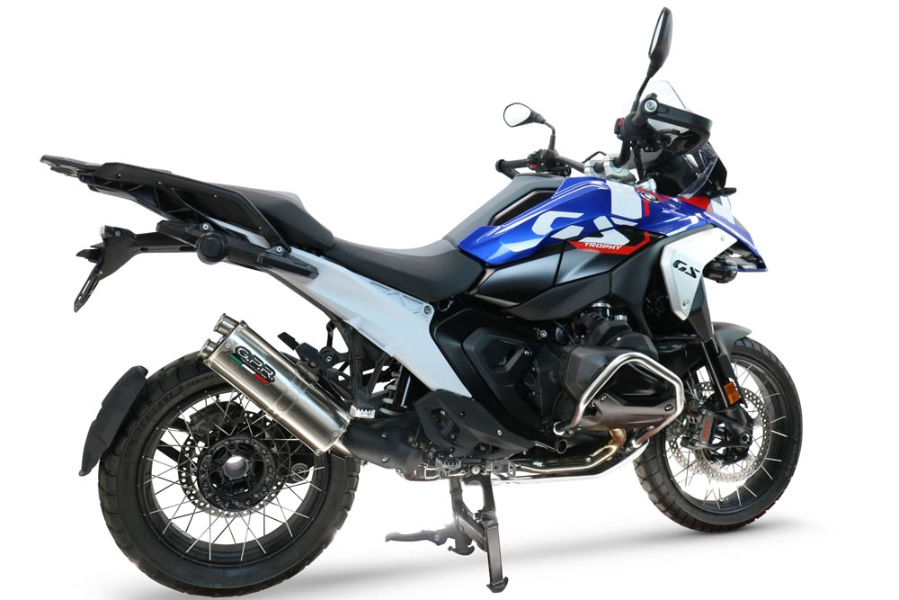 GPR escape compatible con  Bmw R 1300 GS 2024-2026, Dual Inox, Escape legal, homologado, silenciador con db killer desmontable y tubo de conexión específico 