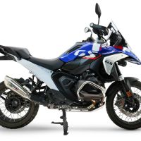 GPR escape compatible con  Bmw R 1300 GS 2024-2026, GP-Revo Titanium, Escape legal, homologado, silenciador con db killer desmontable y tubo de conexión específico 