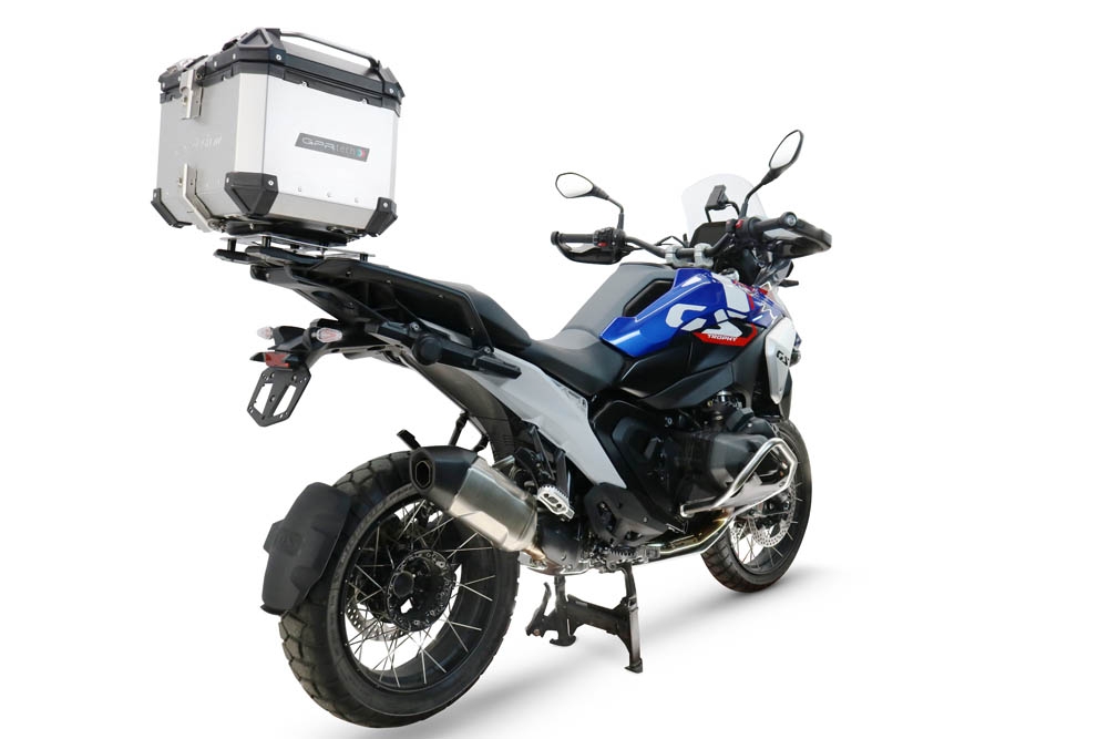Baúl GPR TECH compatible con  Bmw R 1300 GS 2024/2026 Baúl Alpi-Tech en aluminio color plata con placa específica para portaequipajes trasero incluida Capacidad Litros 35