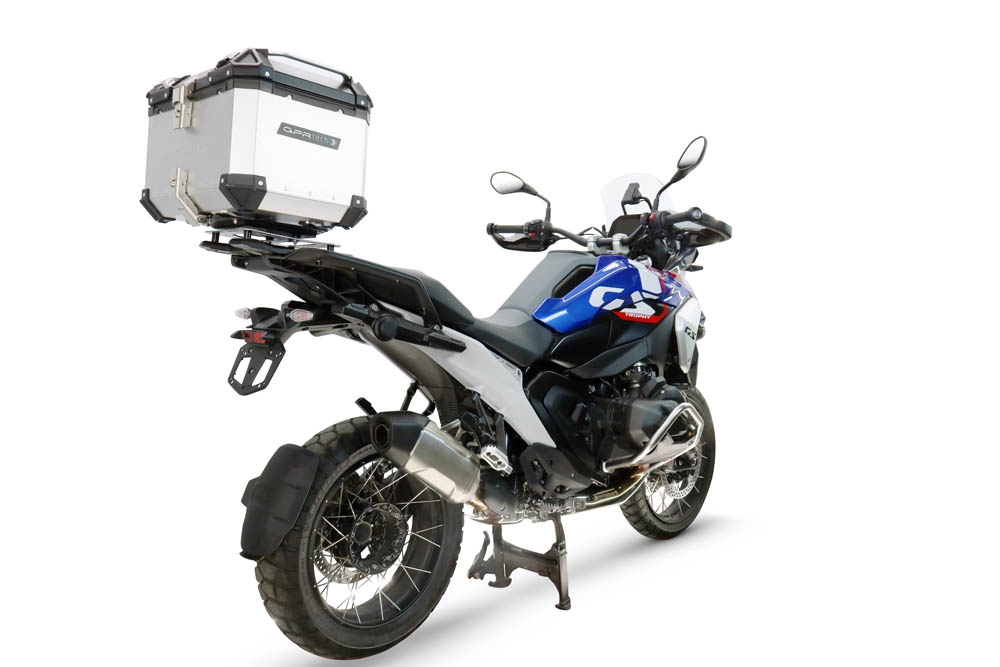 Baúl GPR TECH compatible con  Bmw R 1300 GS 2024/2026 Baúl Alpi-Tech en aluminio color plata con placa específica para portaequipajes trasero incluida Capacidad Litros 45