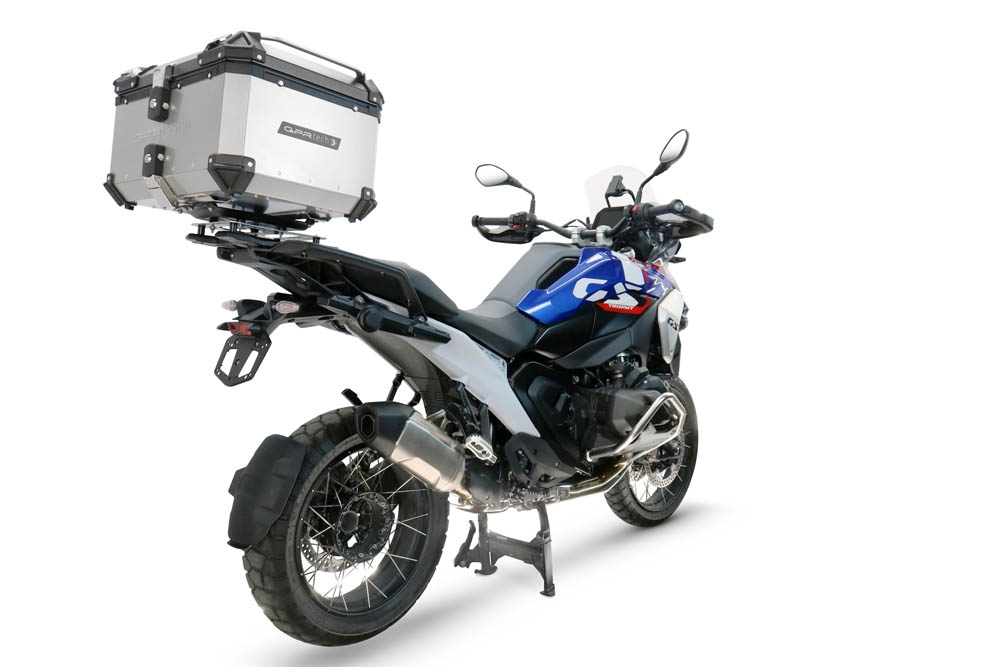 Baúl GPR TECH compatible con  Bmw R 1300 GS 2024/2026 Baúl Alpi-Tech en aluminio color plata con placa específica para portaequipajes trasero incluida Capacidad Litros 55
