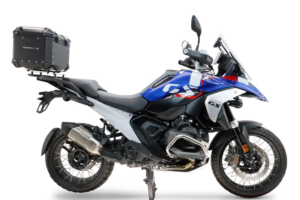 Baúl GPR TECH compatible con  Bmw R 1300 GS Adventure 2024/2026 Baúl Alpi-Tech en aluminio color plata con placa específica para portaequipajes trasero incluida Capacidad Litros 35
