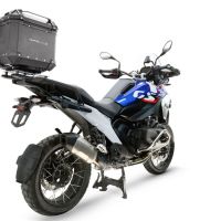 Baúl GPR TECH compatible con  Bmw R 1300 GS Adventure 2024/2026 Baúl Alpi-Tech en aluminio color plata con placa específica para portaequipajes trasero incluida Capacidad Litros 35