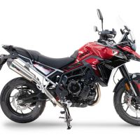 Escape compatible con Triumph Tiger 900 GT / Pro / Rally Pro 2024-2025, GP Evo4 Titanium, Escape legal, homologado, silenciador con db killer desmontable y tubo de conexión específico 