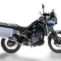 GPR TECH compatible con  Cf Moto 450MT 2023/2025 Euro5 Plus Par de maletas laterales en aluminio con lado derecho contorneado, color plata con portaequipajes específico Capacidad 38 LT. + 32 LT.