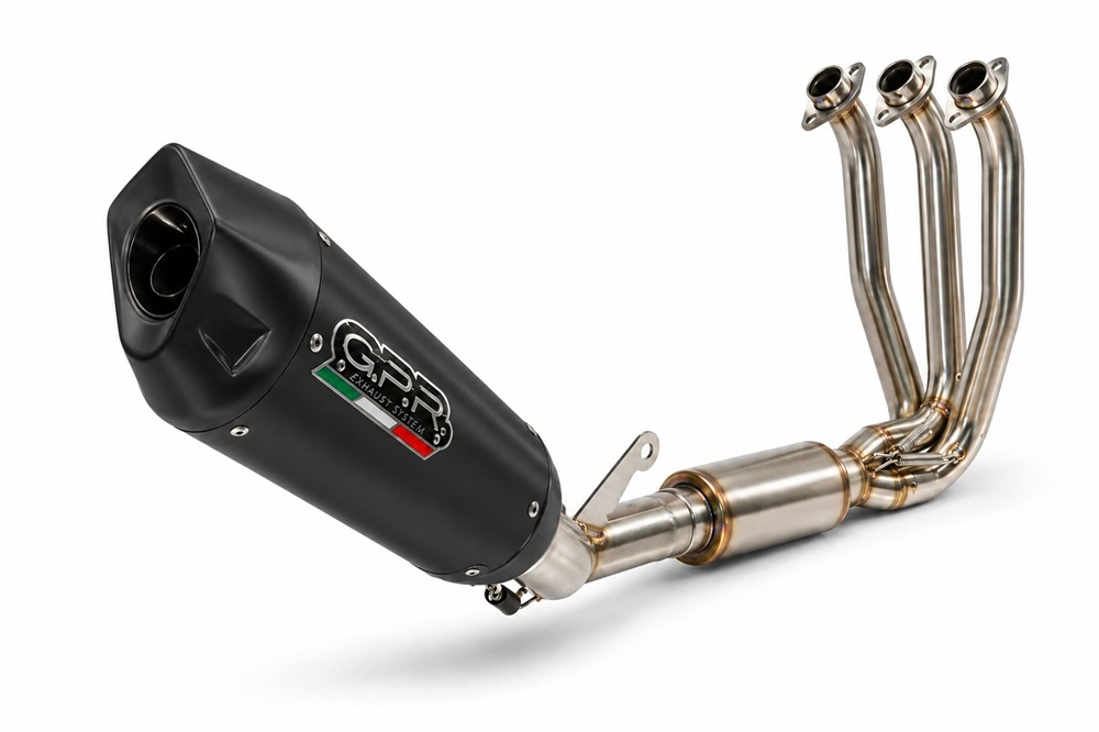 GPR escape compatible con Cf Moto 675NK 2024-2027, GP-Revo Black Titanium, Escape completo racing, incluyendo colector y db killer desmontable, sin homologación 