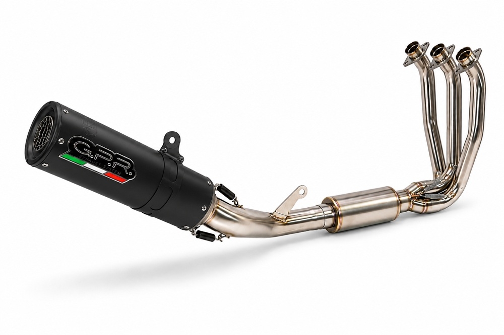 GPR escape compatible con Cf Moto 675SR-R 2024-2027, M3 Black Titanium, Escape completo racing, incluyendo colector y db killer desmontable, sin homologación 