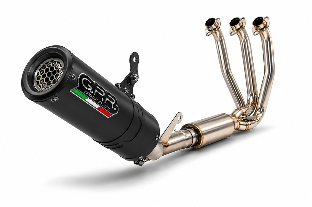 GPR escape compatible con Cf Moto 675SR-R 2024-2027, M3 Black Titanium, Escape completo racing, incluyendo colector y db killer desmontable, sin homologación 