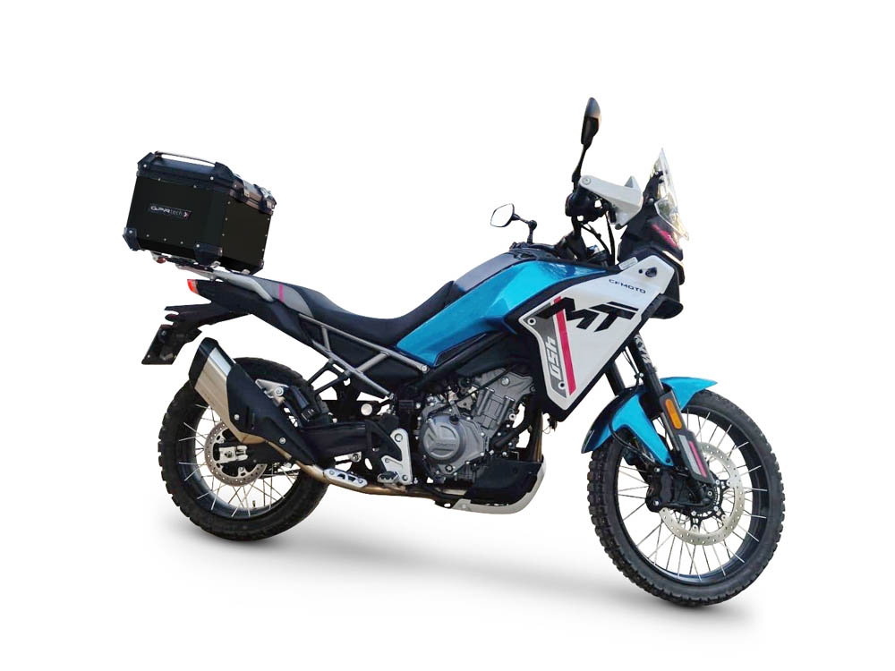 Baúl GPR TECH compatible con  Cf Moto 450MT 2023/2025 Euro5 Plus Baúl Alpi-Tech en aluminio, color negro con placa específica incluida Capacidad Litros 45