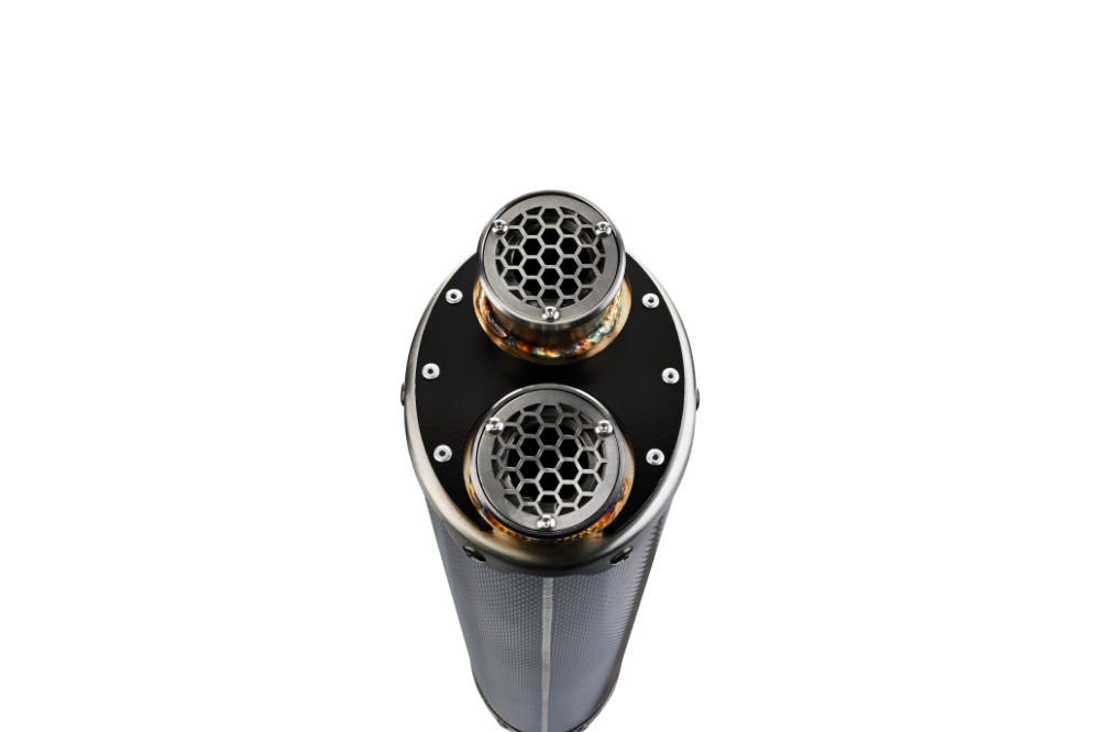 Escape compatible con Honda XL750 TRANSALP 750 2024-2025, Dual Poppy, Escape legal, homologado, silenciador con db killer desmontable y tubo de conexión específico 