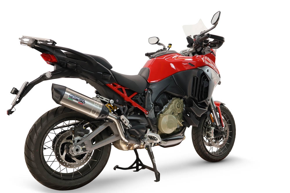 GPR escape compatible con Ducati Multistrada V4 - V4S 2025-2026, Furore-X Titanio, Escape legal, homologado, silenciador con db killer desmontable y tubo de conexión específico 