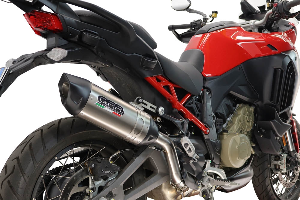 GPR escape compatible con Ducati Multistrada V4 - V4S 2025-2026, Furore-X Titanio, Escape legal, homologado, silenciador con db killer desmontable y tubo de conexión específico 
