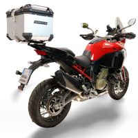 Baúl GPR TECH compatible con  Ducati Multistrada V4 - V4S 2025/2026 Baúl Alpi-Tech en aluminio color plata con placa específica incluida Capacidad Litros 35