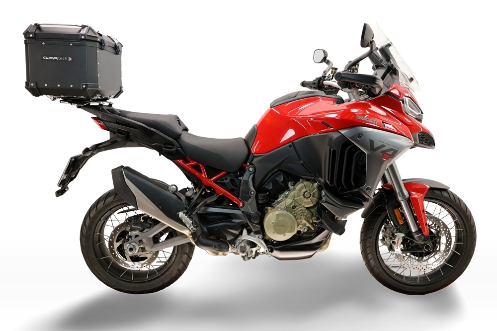 Baúl GPR TECH compatible con  Ducati Multistrada V4 - V4S 2025/2026 Baúl Alpi-Tech en aluminio, color negro con placa específica incluida Capacidad Litros 35