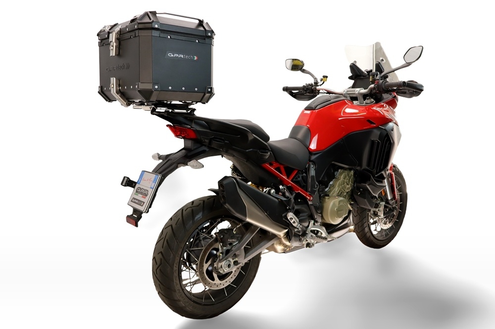Baúl GPR TECH compatible con  Ducati Multistrada V4 - V4S 2025/2026 Baúl Alpi-Tech en aluminio, color negro con placa específica incluida Capacidad Litros 35