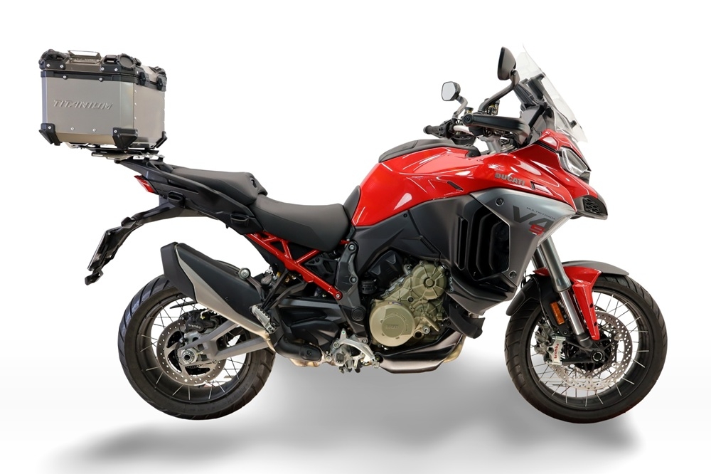  Ducati Multistrada V4 - V4S 2025/2026 Baúl superior Top Case de Titanio color natural con placa específica incluida Capacidad Litros 35