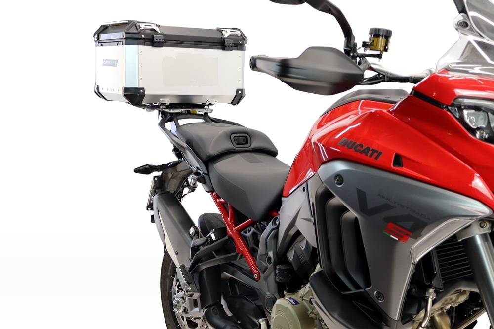Baúl GPR TECH compatible con  Harley Davidson Pan America 1250 2020/2024 Baúl Alpi-Tech en aluminio color plata con placa específica incluida Capacidad Litros 45