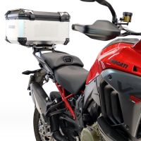 Baúl GPR TECH compatible con  Harley Davidson Pan America 1250 2020/2024 Baúl Alpi-Tech en aluminio color plata con placa específica incluida Capacidad Litros 45