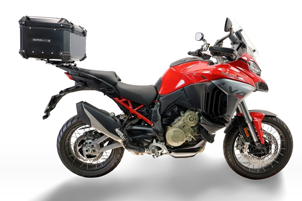 Baúl GPR TECH compatible con  Ducati Multistrada V4 - V4S 2025/2026 Baúl Alpi-Tech en aluminio, color negro con placa específica incluida Capacidad Litros 55