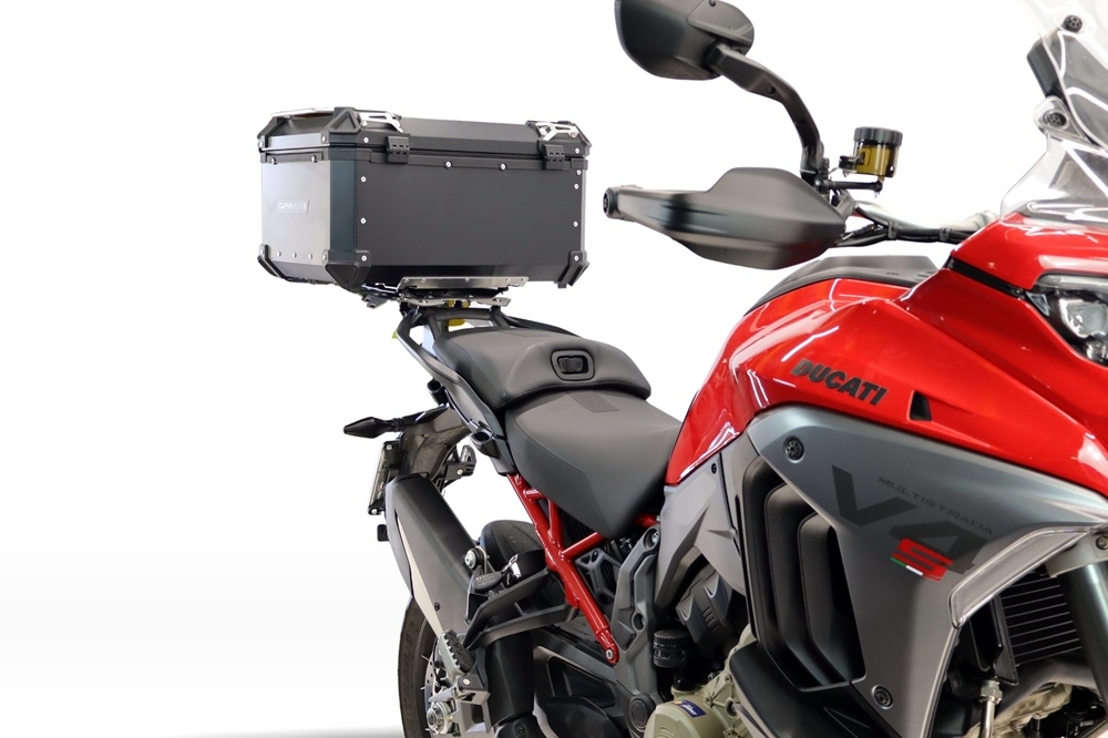 Baúl GPR TECH compatible con  Ducati Multistrada V4 - V4S 2025/2026 Baúl Alpi-Tech en aluminio, color negro con placa específica incluida Capacidad Litros 55