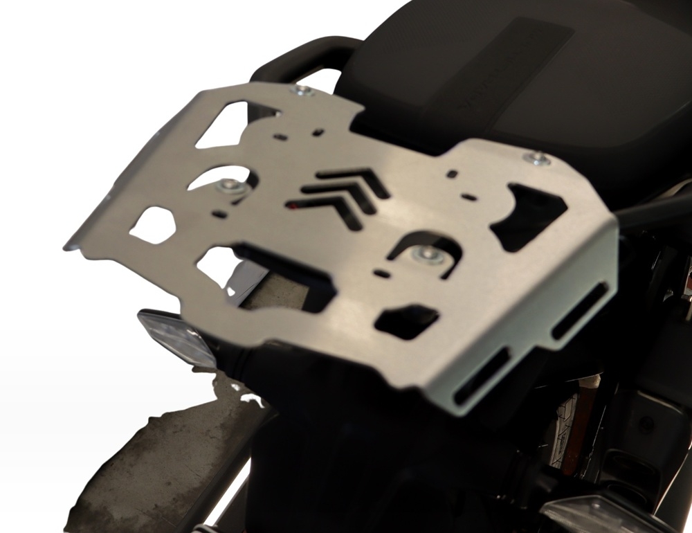 GPR TECH compatible con  Harley Davidson Pan America 1250 2020/2024 Portaequipajes trasero específico Top Case 35 / 45 / 55 Lt Portaequipajes trasero específico, fabricada en acero inoxidable con 4 puntos de anclaje