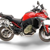 GPR TECH compatible con  Ducati Multistrada V4 - V4S 2025/2026 Par de maletas laterales en aluminio con lado derecho contorneado, color negro con portaequipajes específico TECH-EVO  Capacidad 38 LT. + 32 LT.