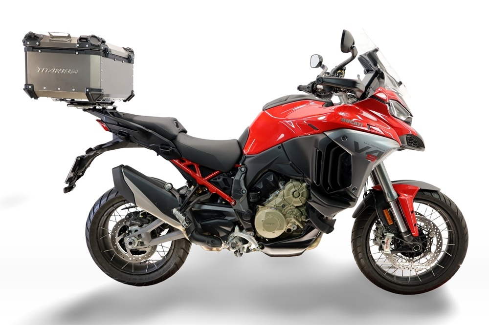  Ducati Multistrada V4 - V4S 2025/2026 Baúl superior Top Case de Titanio color natural con placa específica incluida Capacidad Litros 55