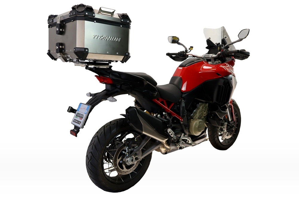  Ducati Multistrada V4 - V4S 2025/2026 Baúl superior Top Case de Titanio color natural con placa específica incluida Capacidad Litros 35
