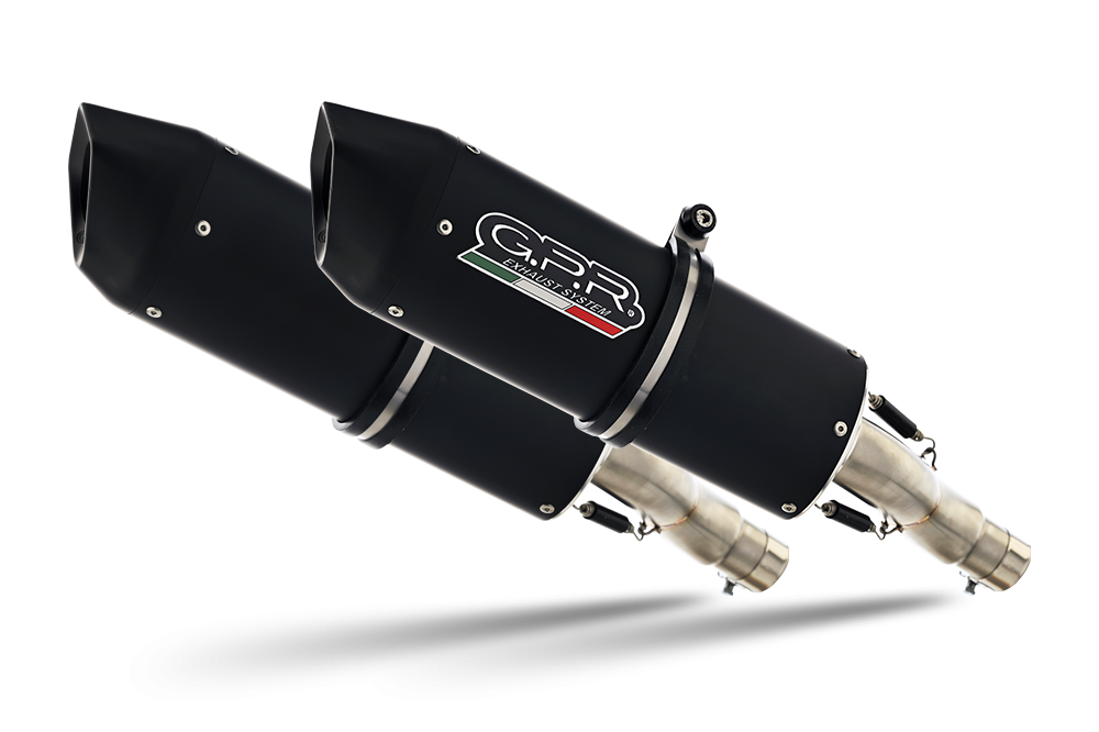 Escape compatible con Ducati Super Sport S 900 2002-2007, Furore Nero, Par de terminales de escape homologados, con db killer extraíbles y tubos de conexión específicos 