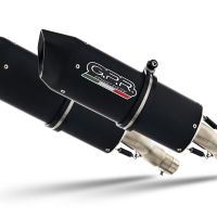 Escape compatible con Aprilia Rsv 1000 R Factory 2006-2010, Furore Nero, Par de terminales de escape homologados, con db killer extraíbles y tubos de conexión específicos 