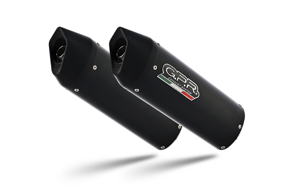 Escape compatible con Aprilia Pegaso 3 650 -Pegaso i.e. 1997-2000, Furore Nero, Par de terminales de escape homologados, con db killer extraíbles y tubos de conexión específicos 