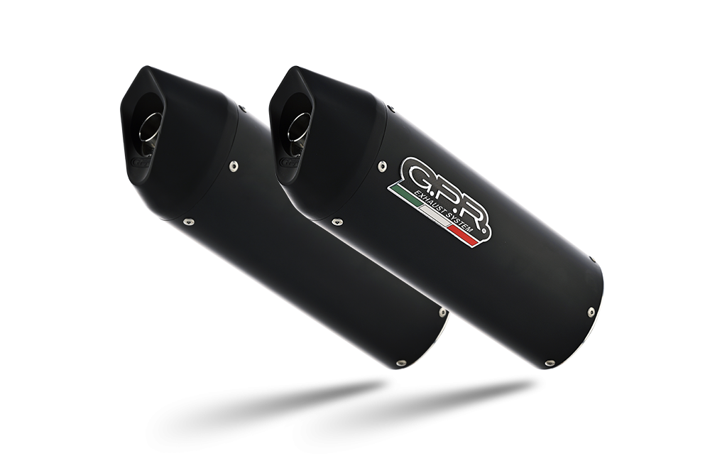 Escape compatible con Ducati Monster 600 2001-2003, Furore Nero, Par de terminales de escape homologados, con db killer extraíbles y tubos de conexión específicos 