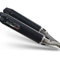 Escape compatible con Aprilia Dorsoduro 750 2008-2016, Furore Nero, Par de terminales de escape homologados, con db killer extraíbles y tubos de conexión específicos 