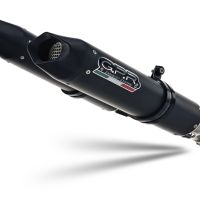 Escape compatible con Aprilia Dorsoduro 1200 2011-2016, Furore Evo4 Nero, Par de terminales de escape homologados, con db killer extraíbles y tubos de conexión específicos 