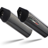 Escape compatible con Triumph Speed Triple 1050 2005-2010, Furore Poppy, Par de terminales de escape homologados, con db killer extraíbles y tubos de conexión específicos 