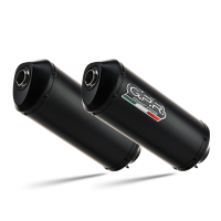 Escape compatible con Yamaha Bt Bulldog 1100 2002-2007, Ghisa , Par de terminales de escape homologados, con db killer extraíbles y tubos de conexión específicos 