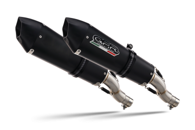Escape compatible con Ducati Multistrada 620 2005-2007, Gpe Ann. Black titanium, Par de terminales de escape homologados, con db killer extraíbles y tubos de conexión específicos 