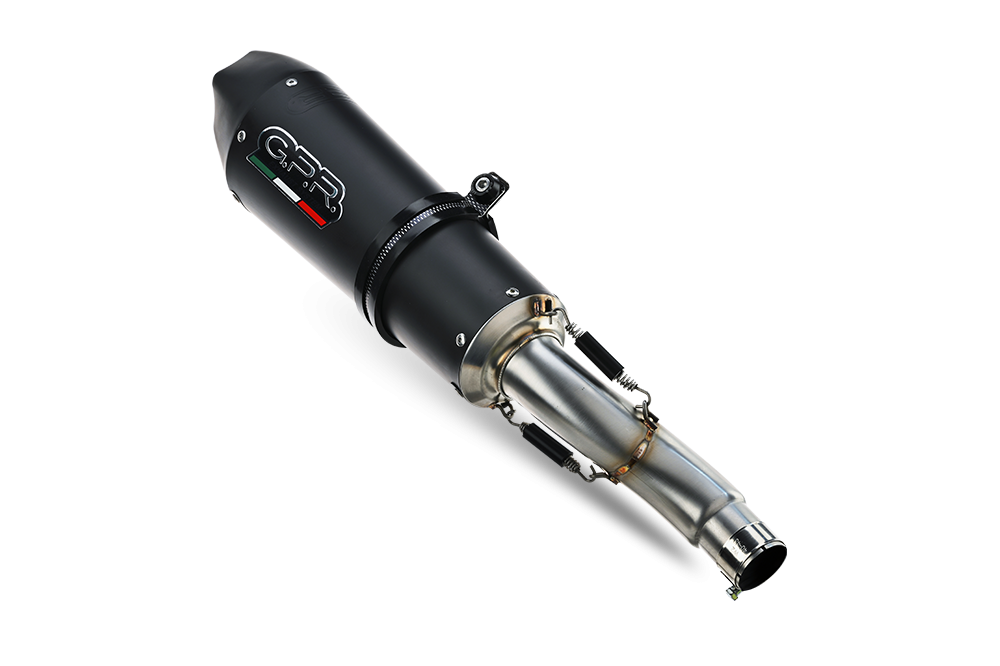 Escape compatible con Bmw F 800 Gs 2024-2025, GP Evo4 Black Titanium, Escape legal, homologado, silenciador con db killer desmontable y tubo de conexión específico 
