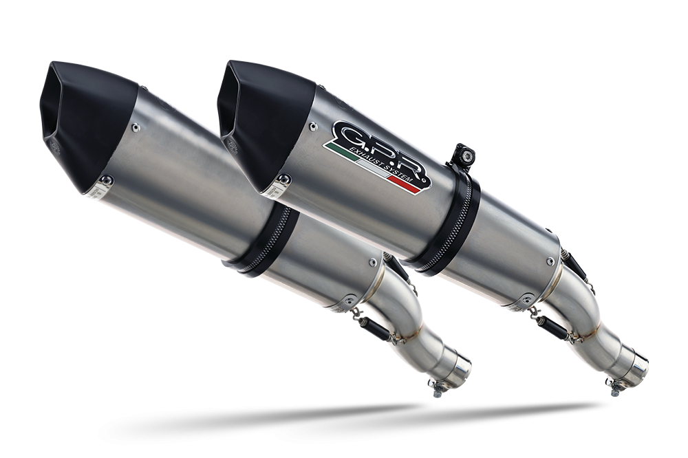 Escape compatible con Yamaha Fjr 1300 2006-2016, Gpe Ann. titanium, Par de terminales de escape homologados, con db killer extraíbles y tubos de conexión específicos 