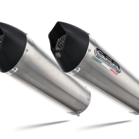 Escape compatible con Yamaha Fjr 1300 2017-2020, GP Evo4 Titanium, Par de terminales de escape homologados, con db killer extraíbles y tubos de conexión específicos 