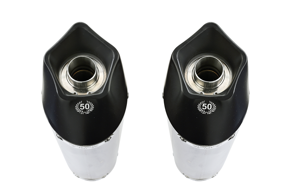 Escape compatible con Yamaha Fjr 1300 2006-2016, Gpe Ann. titanium, Par de terminales de escape homologados, con db killer extraíbles y tubos de conexión específicos 