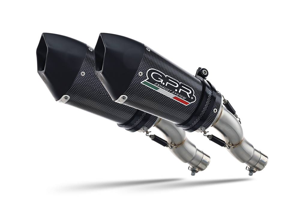 Escape compatible con Kawasaki Z 1000 Sx 2017-2020, GP Evo4 Poppy, Par de terminales de escape homologados, con db killer extraíbles y tubos de conexión específicos 