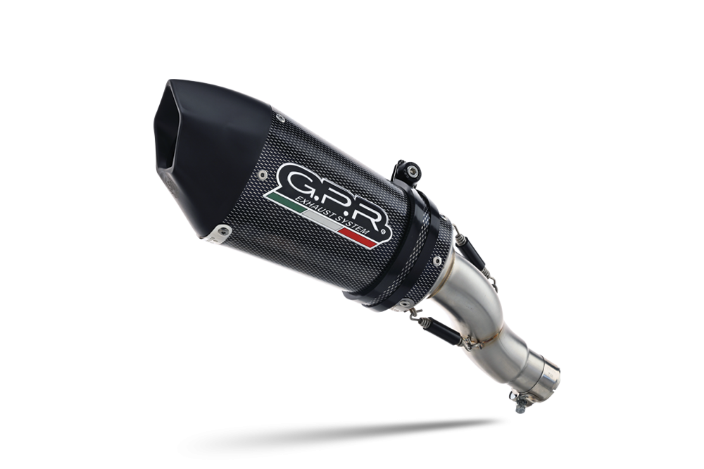 Escape compatible con Yamaha Mt-03 2021-2025, GP Evo4 Poppy, Escape legal, homologado, silenciador con db killer desmontable y tubo de conexión específico 