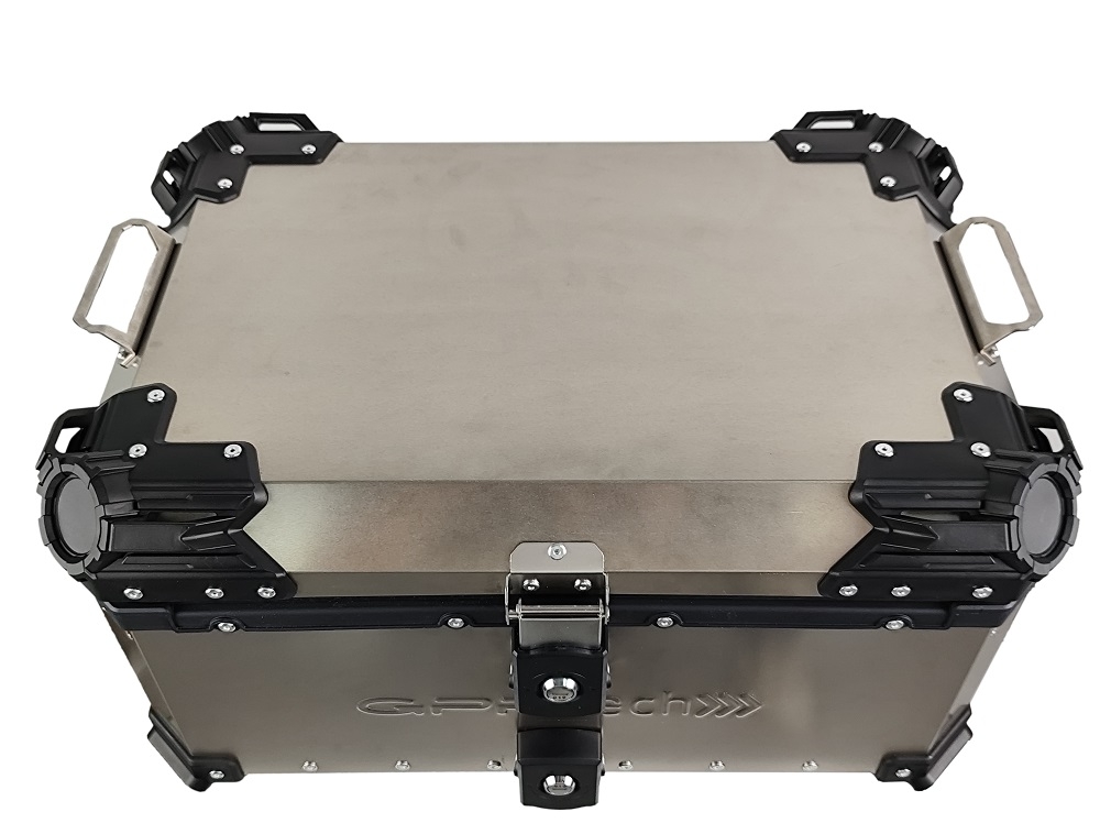 GPR TECH BAUL EN TITANIO ALPI-TECH 35 LT. Baúl superior Top Case de Titanio color natural con placa universal incluida Capacidad Litros 35