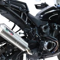 GPR escape compatible con Harley Davidson Pan America 1250 2020-2024, Satinox , Escape legal, homologado, silenciador con db killer desmontable y tubo de conexión específico 