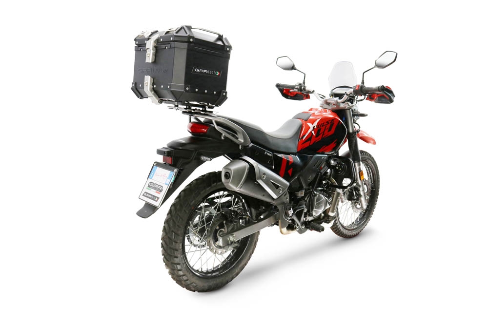 Baúl GPR TECH compatible con  Hero Xpulse 200 4V 2025/2026 E5 plus Baúl Alpi-Tech en aluminio, color negro con placa específica incluida Capacidad Litros 26